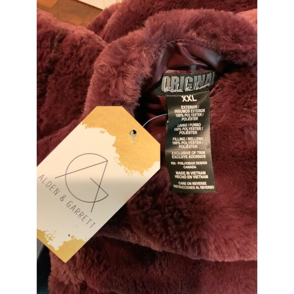 Nicole Miller Raspberry Purple Vegan Fur Reversible Puffer Vest, Size XXL - Picture 7 of 7